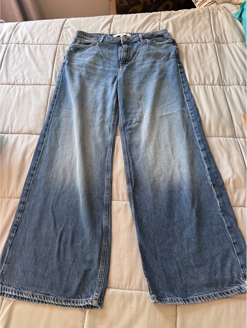 Guess Jeans Size 31 Wide Leg Baggy Blue Denim Y2K Eco Jeanologia 30” Inseam